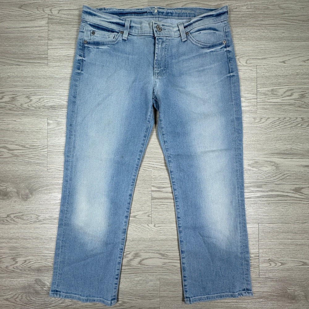 7 For All Mankind Womens Jeans Crop Josefina Skinny Boyfriend Blue 29 Light Wash